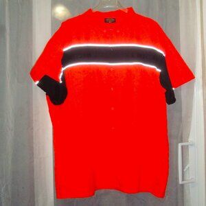 Biker's Pride 2 Tone Striped Orange and Black Mechanics Shirt